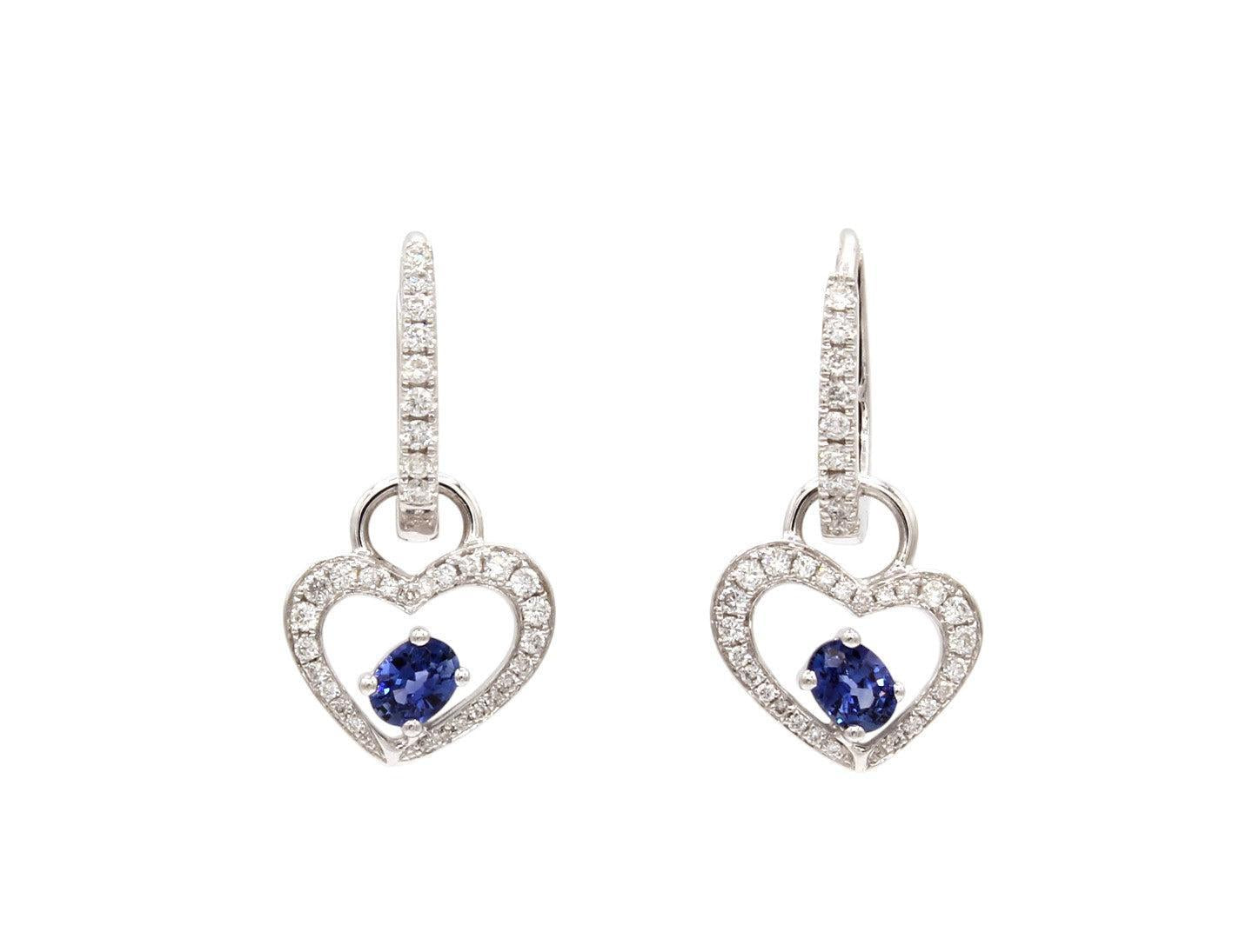 Sapphire Heart Charm Earrings-Jewelry-Cherie Dori-Sorrel Sky Gallery