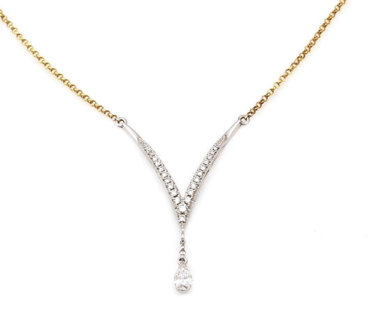 Two Tone V Necklace-Jewelry-Cherie Dori-Sorrel Sky Gallery