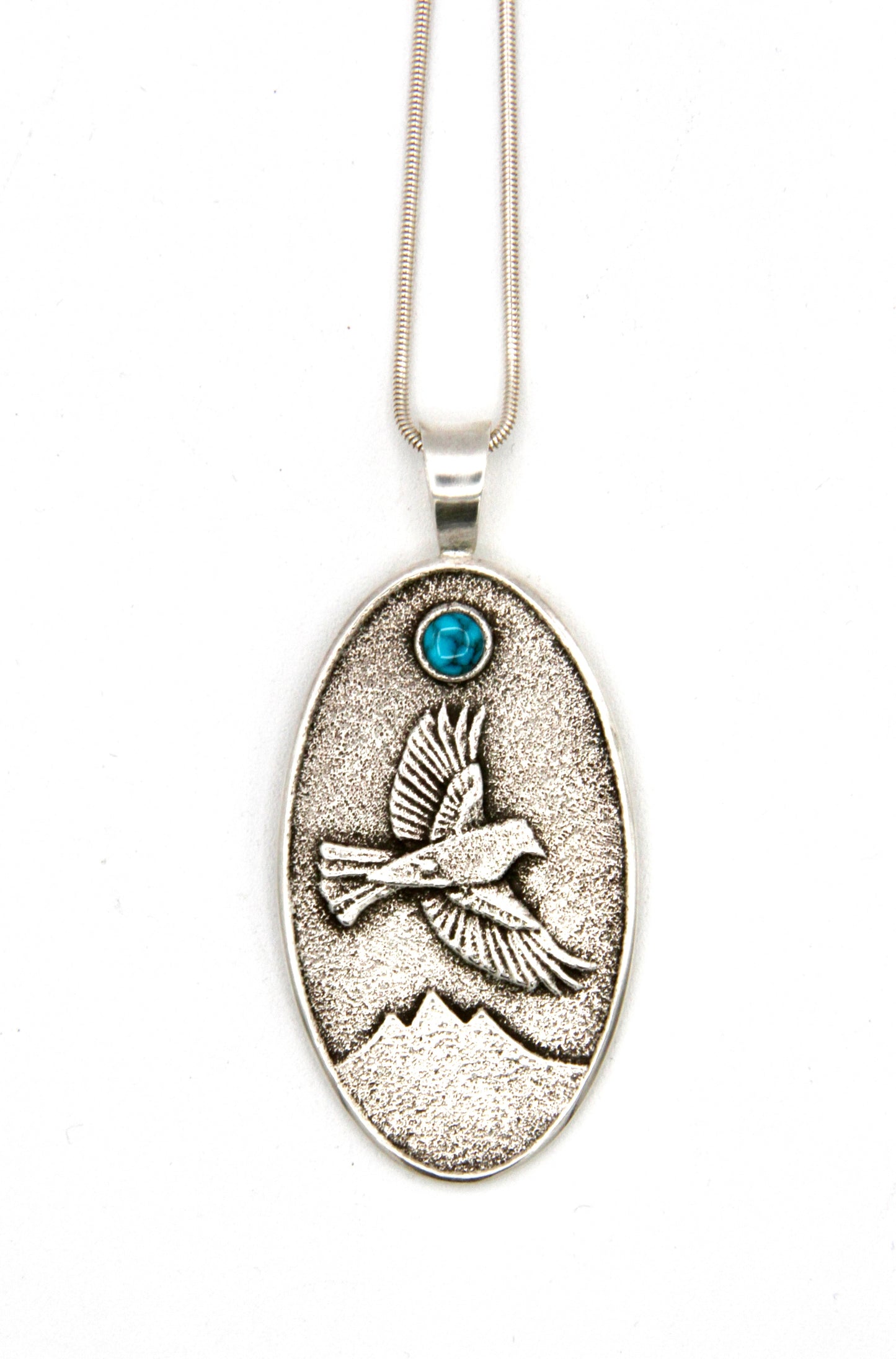 Oval Sparrow Pendant-Jewelry-Darryl Dean & Rebecca Begay-Sorrel Sky Gallery