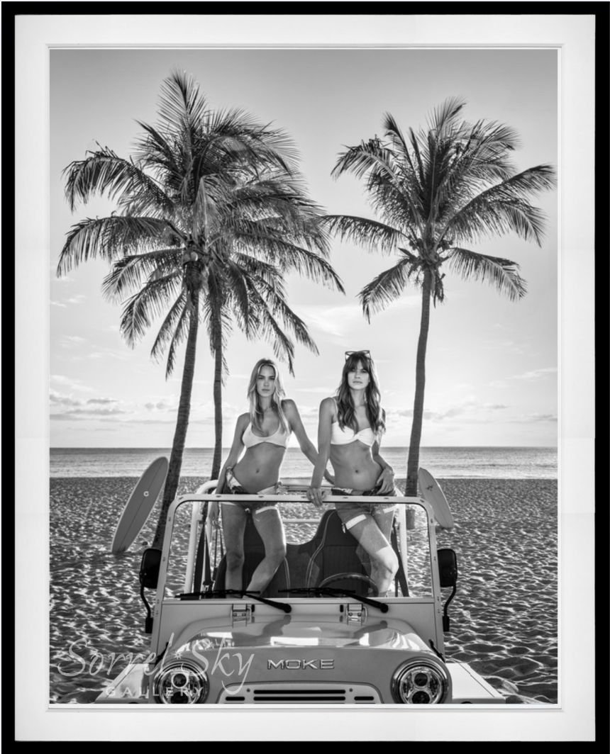Palm Beach Girls (BW)-Photographic Print-David Yarrow-Sorrel Sky Gallery