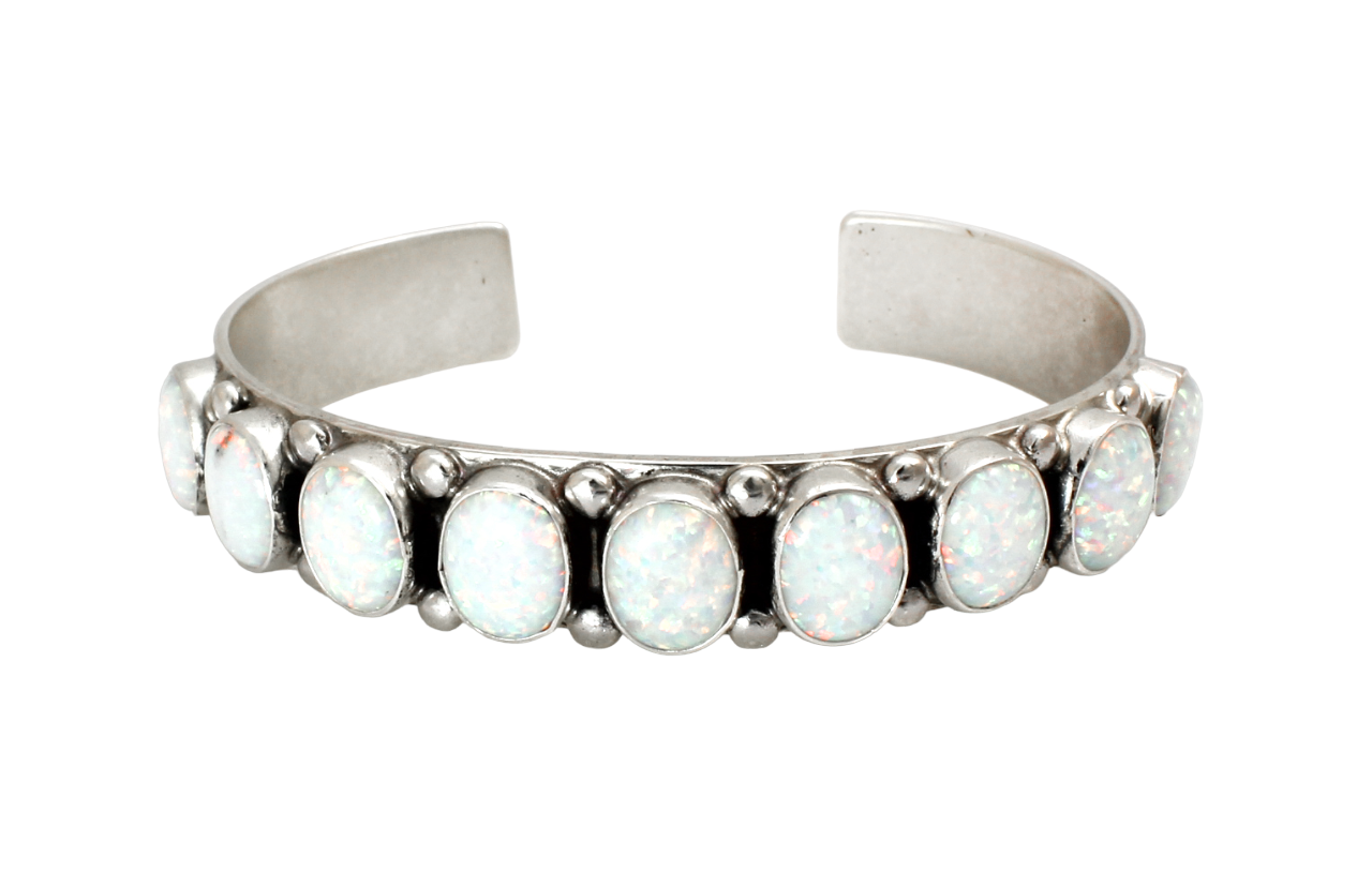 9 Stone Opal Row Cuff Bracelet-Jewelry-Don Lucas-Sorrel Sky Gallery