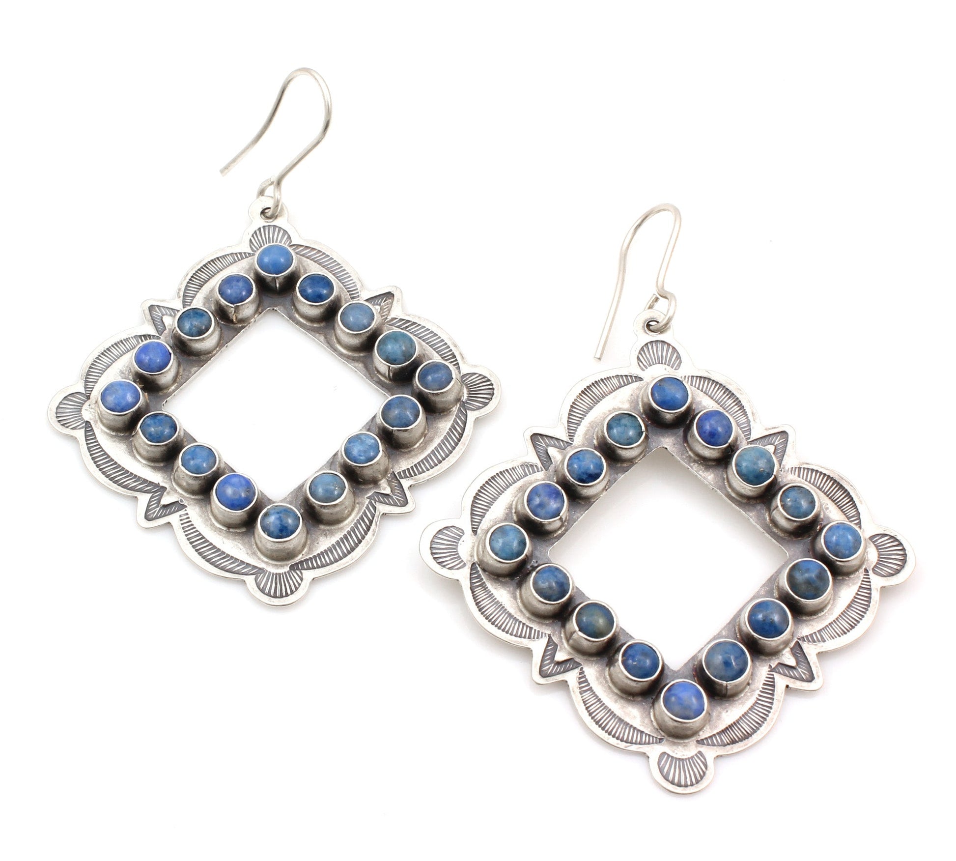 Lapis Square Earrings-Jewelry-Don Lucas-Sorrel Sky Gallery