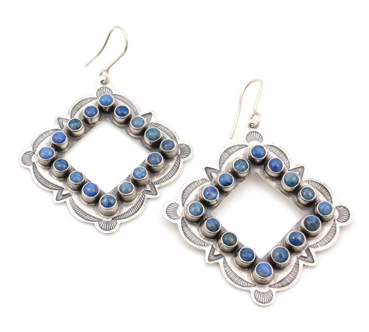 Lapis Square Earrings-Jewelry-Don Lucas-Sorrel Sky Gallery