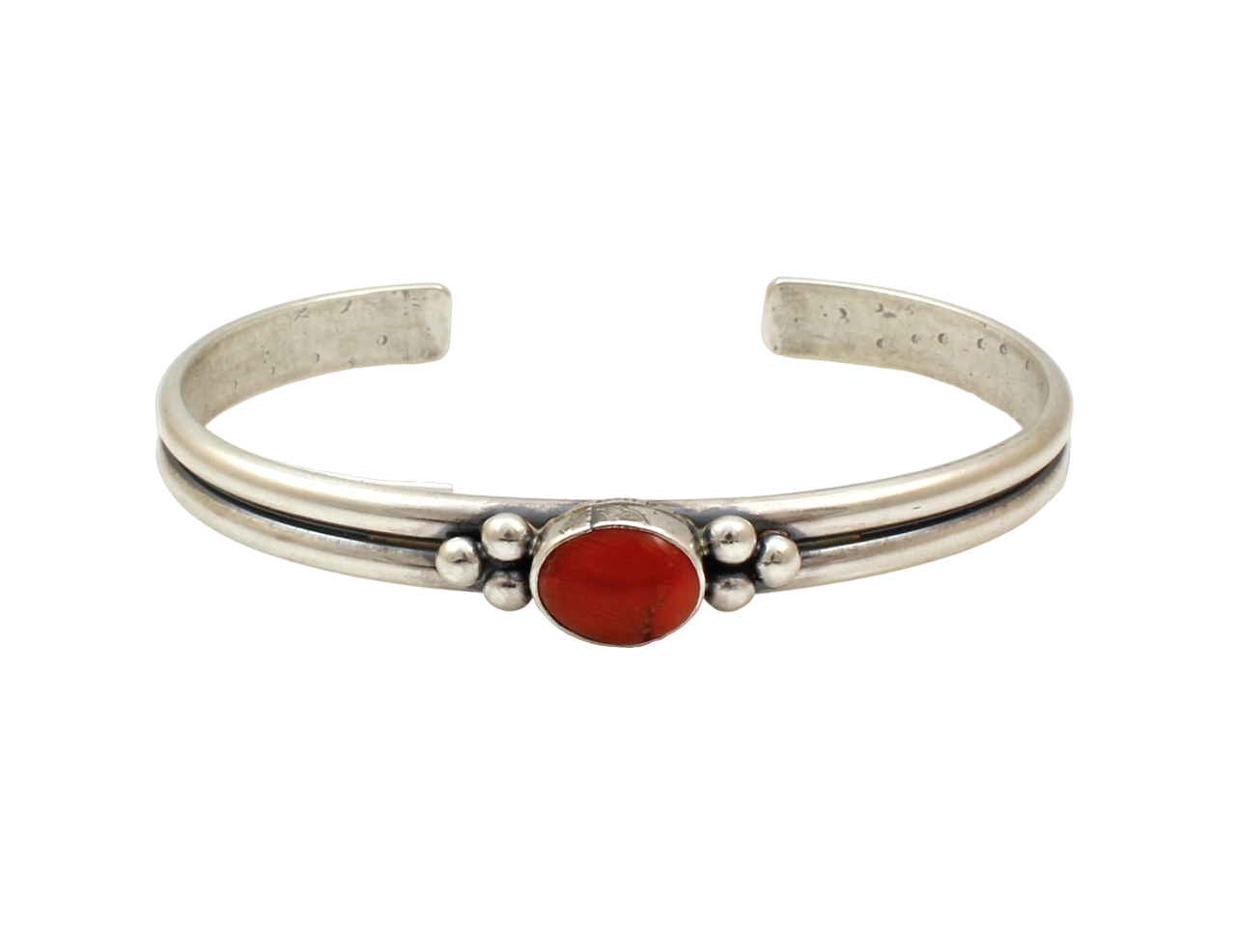 Single Stone Coral Cuff Bracelet-Jewelry-Don Lucas-Sorrel Sky Gallery