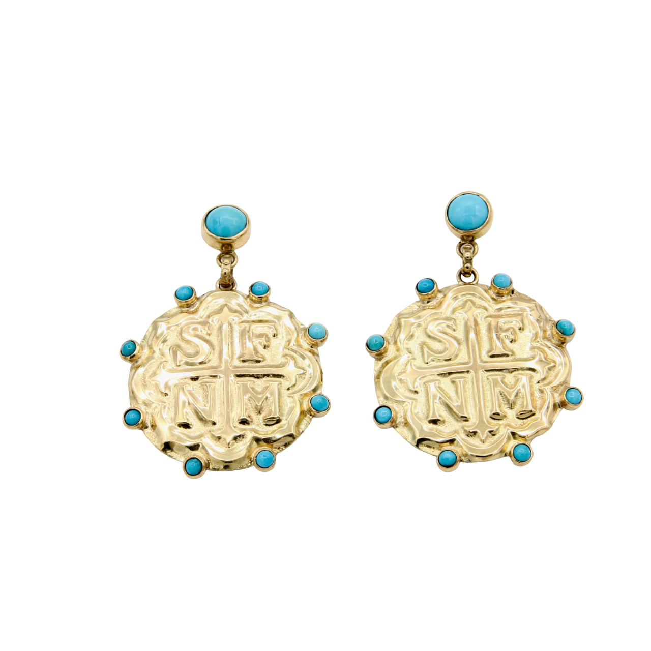 Santa Fe Eight with McNulty Turquoise Earrings-Jewelry-Doug Magnus-Sorrel Sky Gallery