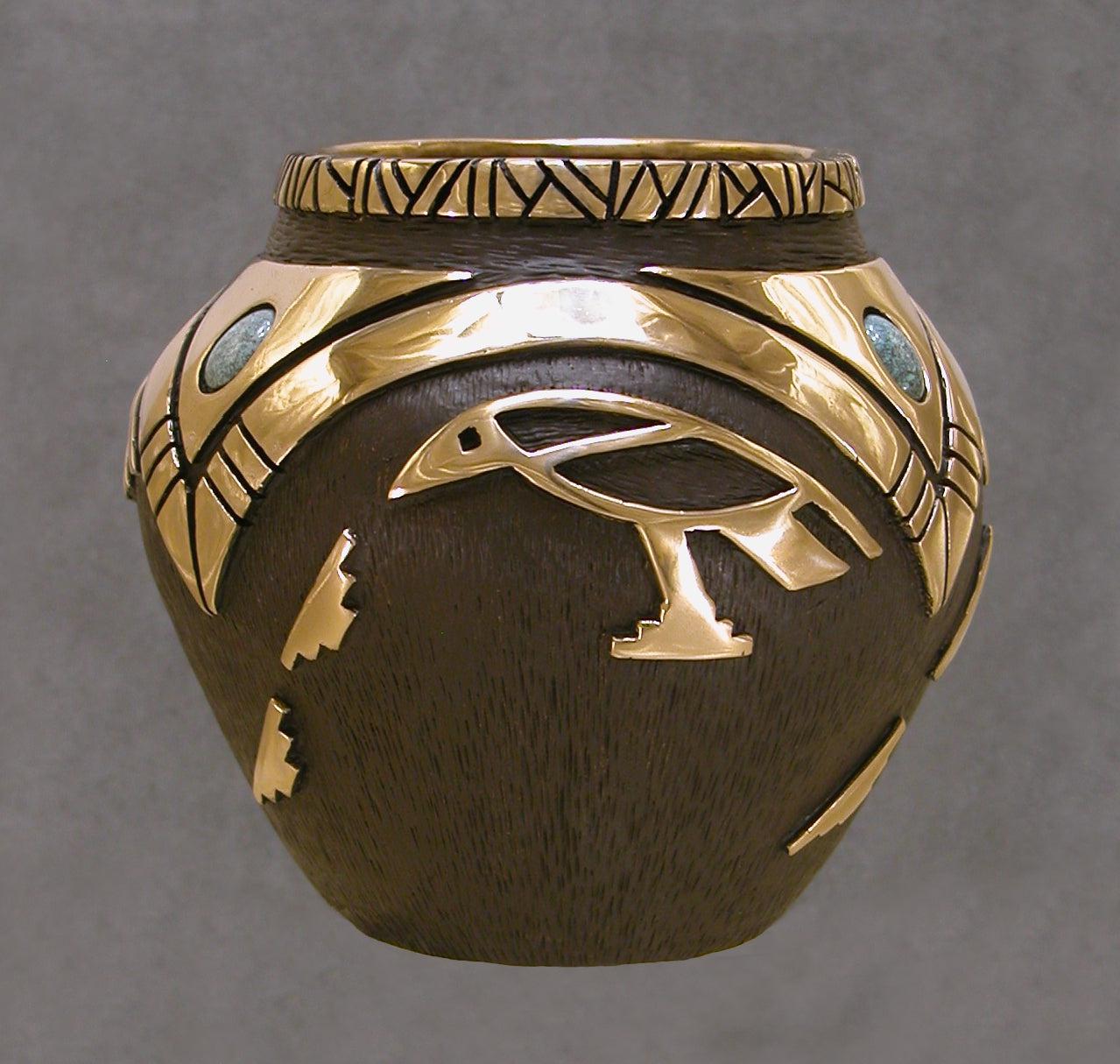 Raven II Bronze Vessel-Sculpture-Fred Ortiz-Sorrel Sky Gallery