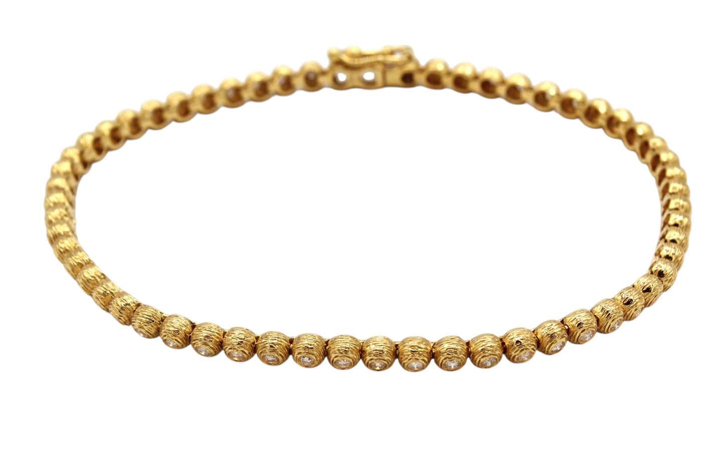 Texture Round Bezel Diamond Bracelet-Jewelry-Cherie Dori-Sorrel Sky Gallery