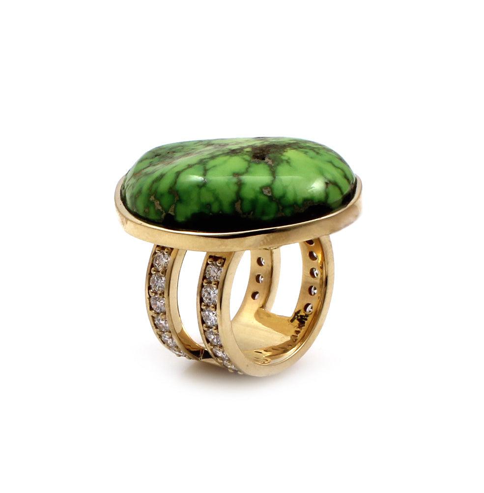 Lewy Body Gaspeite Ring-Jewelry-Jesse Monongye-Sorrel Sky Gallery