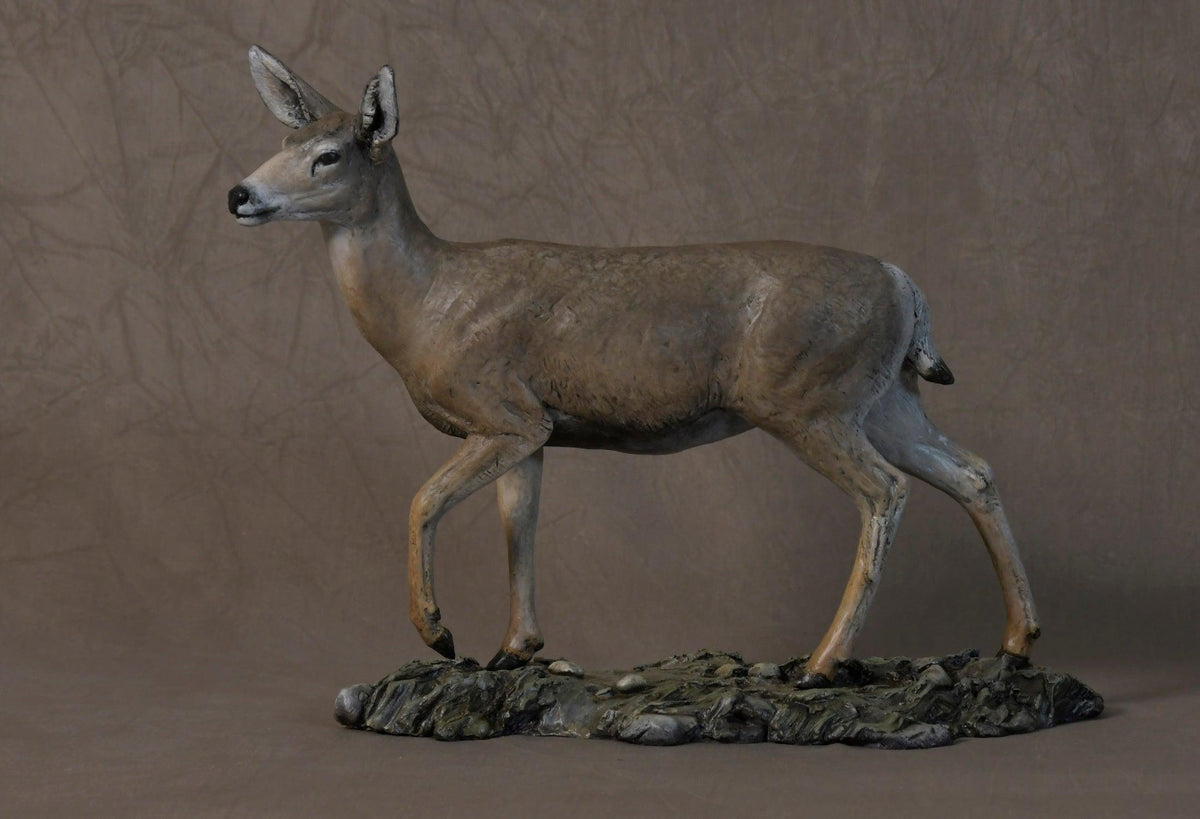 Mule Doe Buck "Attraction" (maquette)-Sculpture-Jim Eppler-Sorrel Sky Gallery