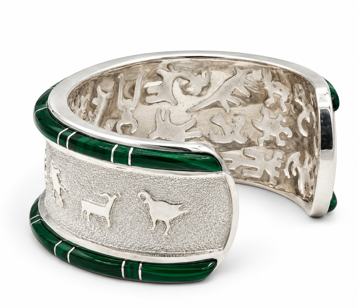 Rock Art with Two Ridges Cuff Bracelet