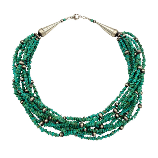 10 Strand Sleeping Beauty Necklace-Jewelry-Maria Goler Baca-Sorrel Sky Gallery