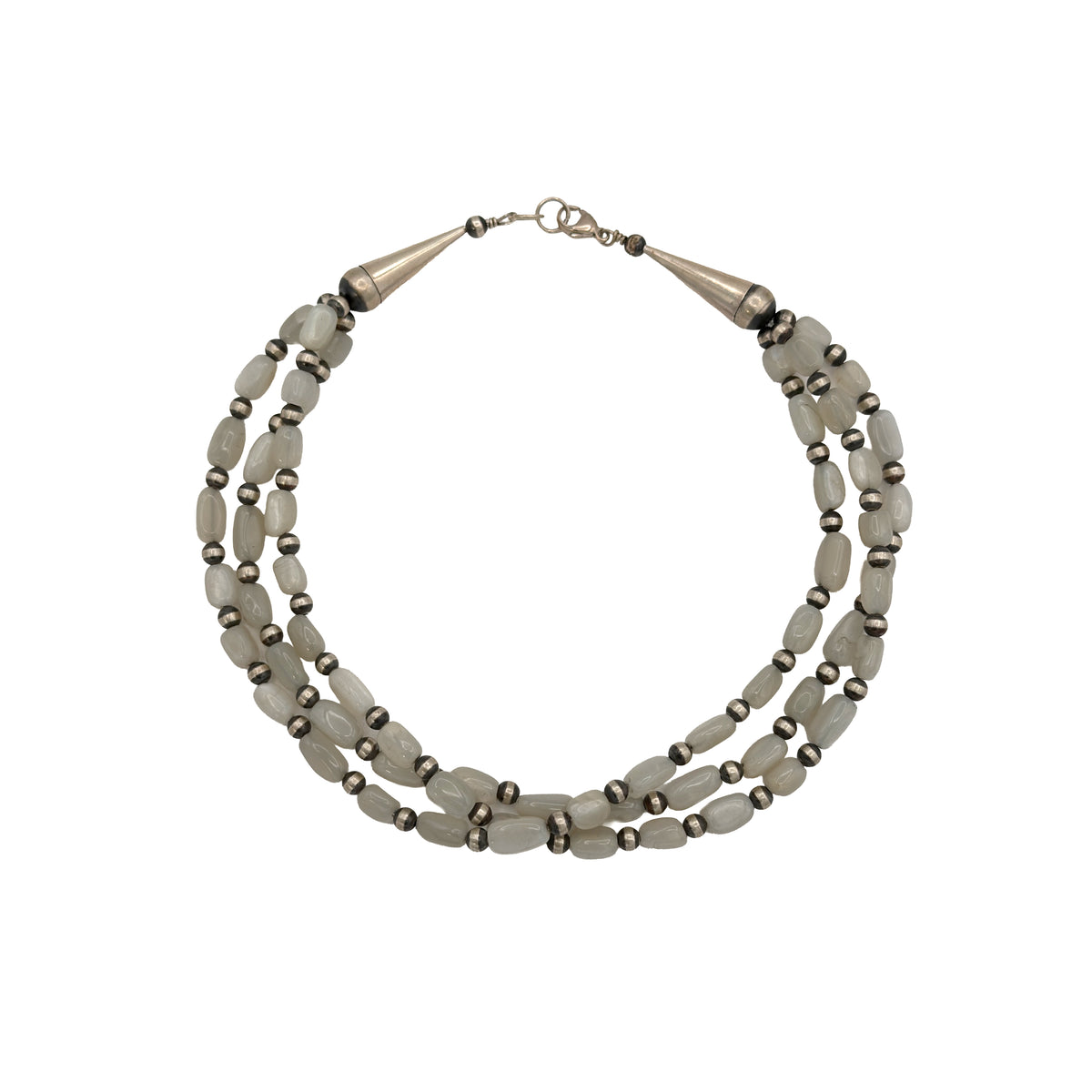 3 Strand Moonstone Necklace-Jewelry-Maria Goler Baca-Sorrel Sky Gallery