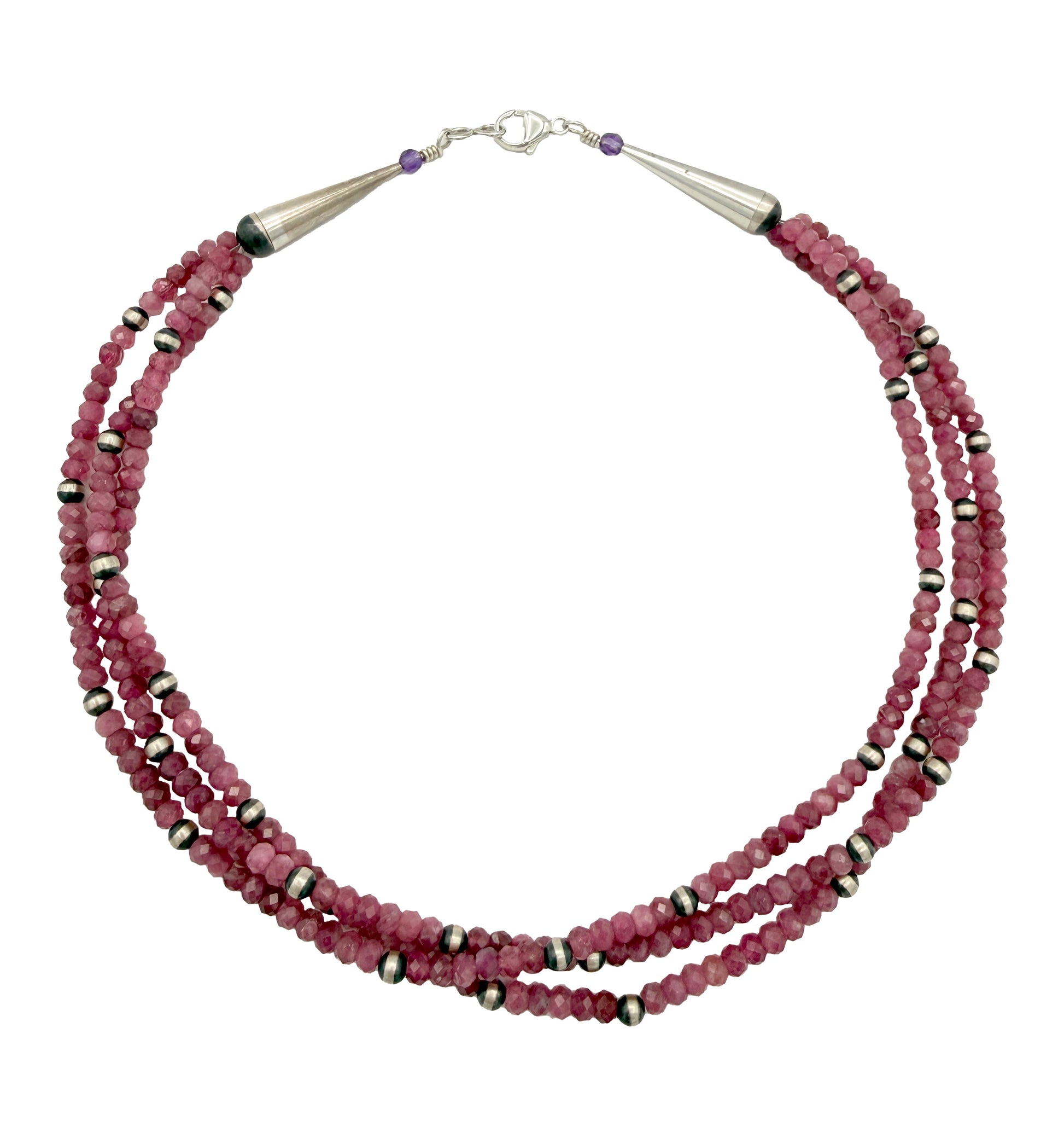 3 Strand Ruby Necklace-Jewelry-Maria Goler Baca-Sorrel Sky Gallery