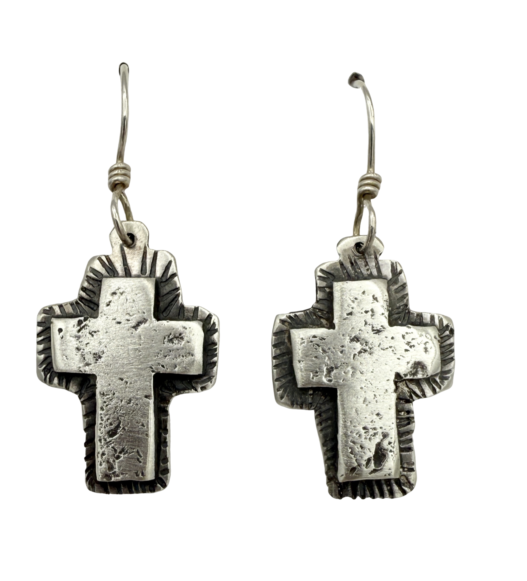 Double Cross Dangle Earrings-Jewelry-Maria Goler Baca-Sorrel Sky Gallery