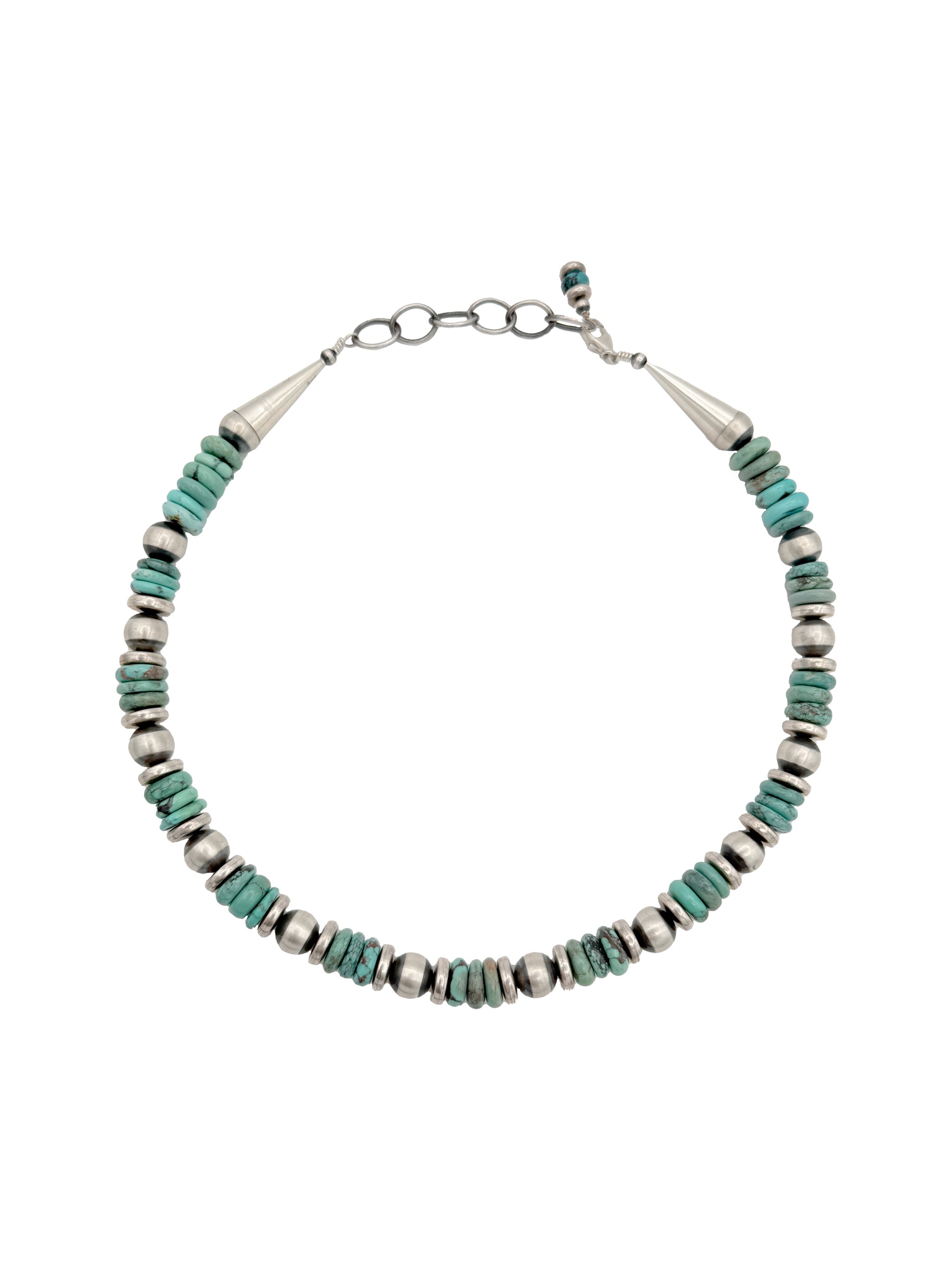 Flat Blue Gem Necklace-Jewelry-Maria Goler Baca-Sorrel Sky Gallery