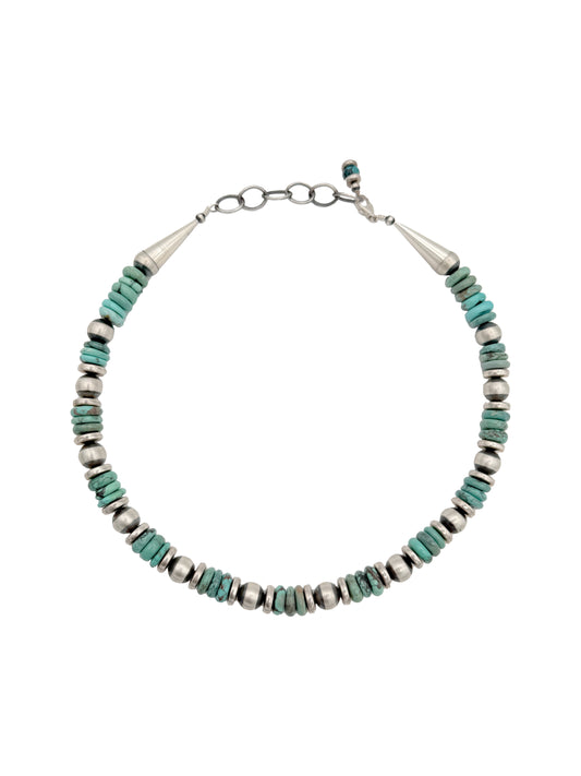 Flat Blue Gem Necklace-Jewelry-Maria Goler Baca-Sorrel Sky Gallery