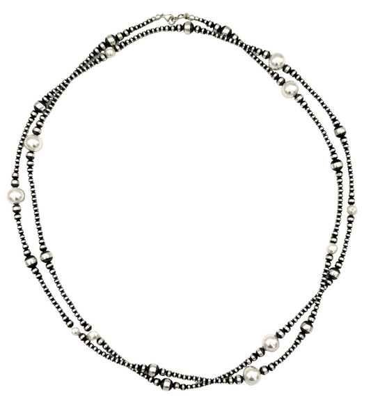 Freshwater Pearl and Bead Long Necklace-Jewelry-Maria Goler Baca-Sorrel Sky Gallery