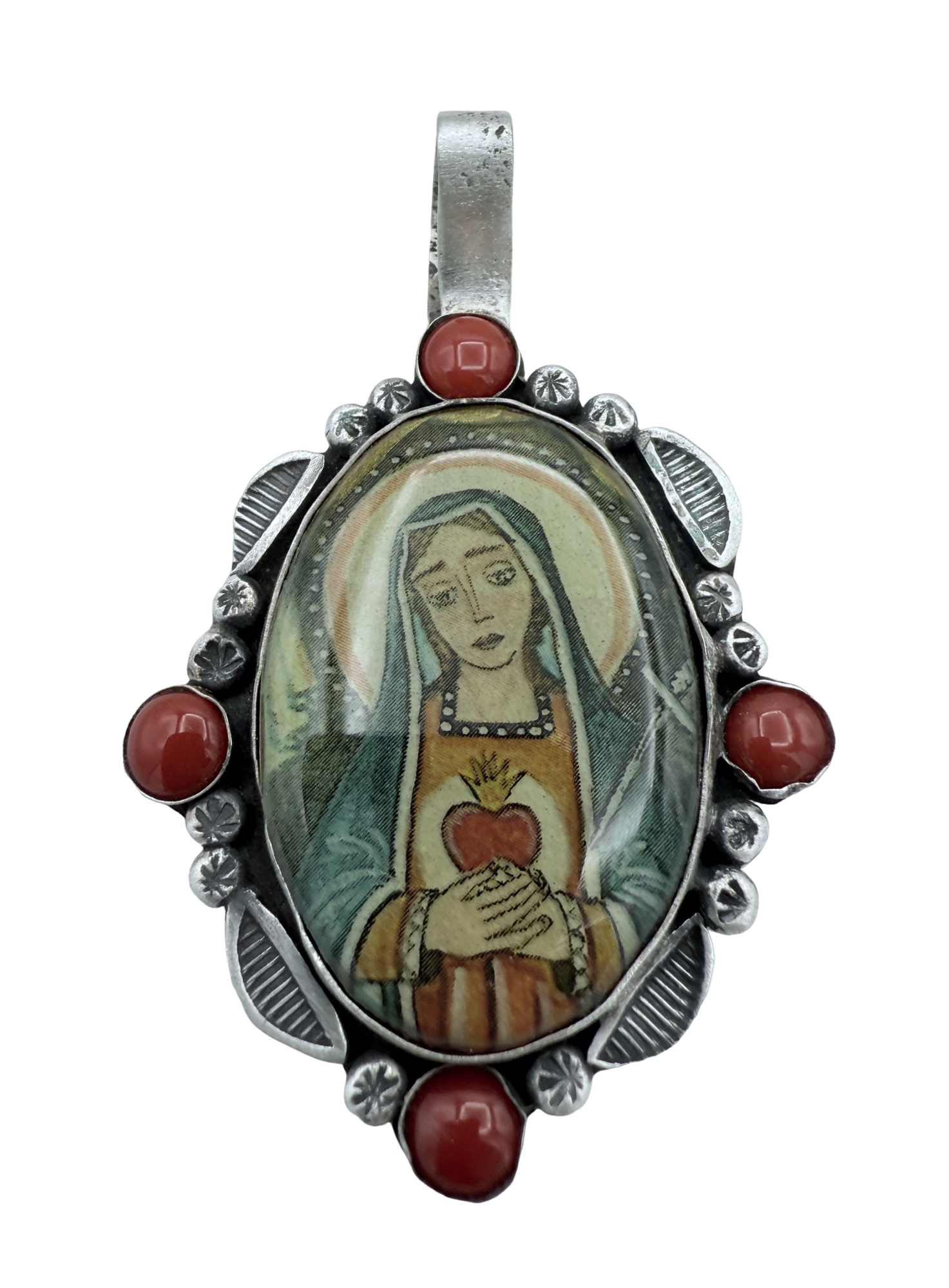 Oval Lady of Sorrows Pendant-Jewelry-Maria Goler Baca-Sorrel Sky Gallery