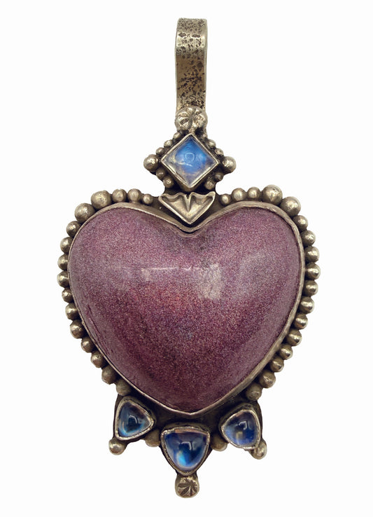 Purple Large Carheart Pendant-Jewelry-Maria Goler Baca-Sorrel Sky Gallery
