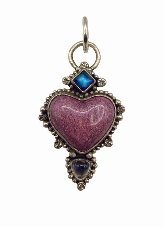 Purple Medium CarHeart Pendant-Jewelry-Maria Goler Baca-Sorrel Sky Gallery