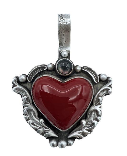 Red CarHeart Pendant-Jewelry-Maria Goler Baca-Sorrel Sky Gallery