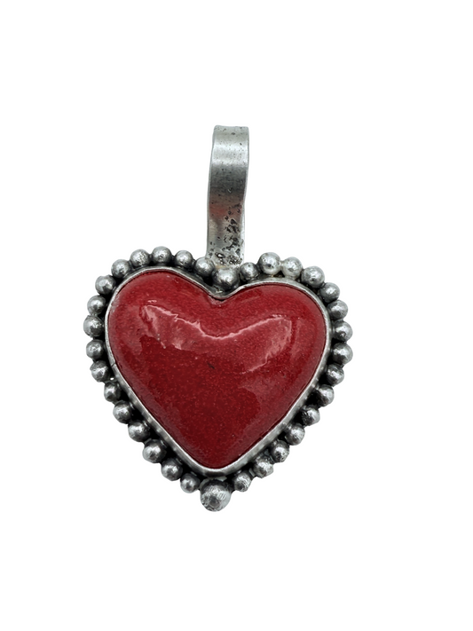 Red Small CarHeart Pendant-Jewelry-Maria Goler Baca-Sorrel Sky Gallery