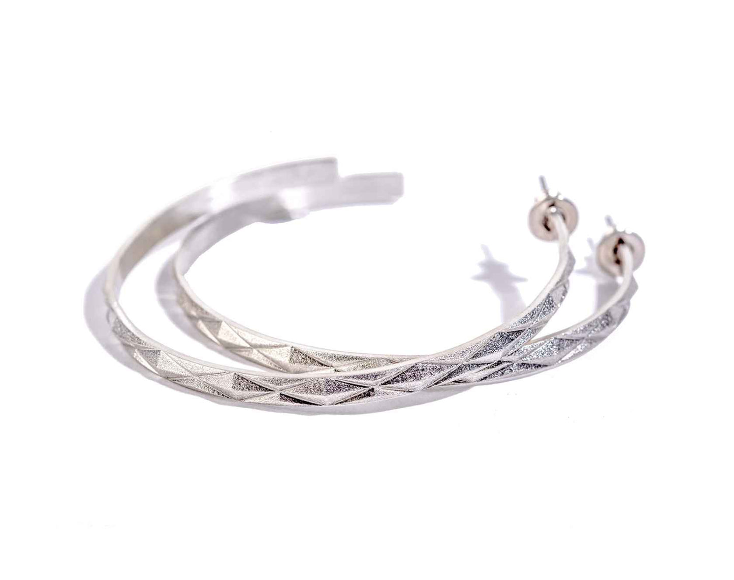 Diamond Peak Narrow Hoop Earrings-Jewelry-Maria Samora-Sorrel Sky Gallery