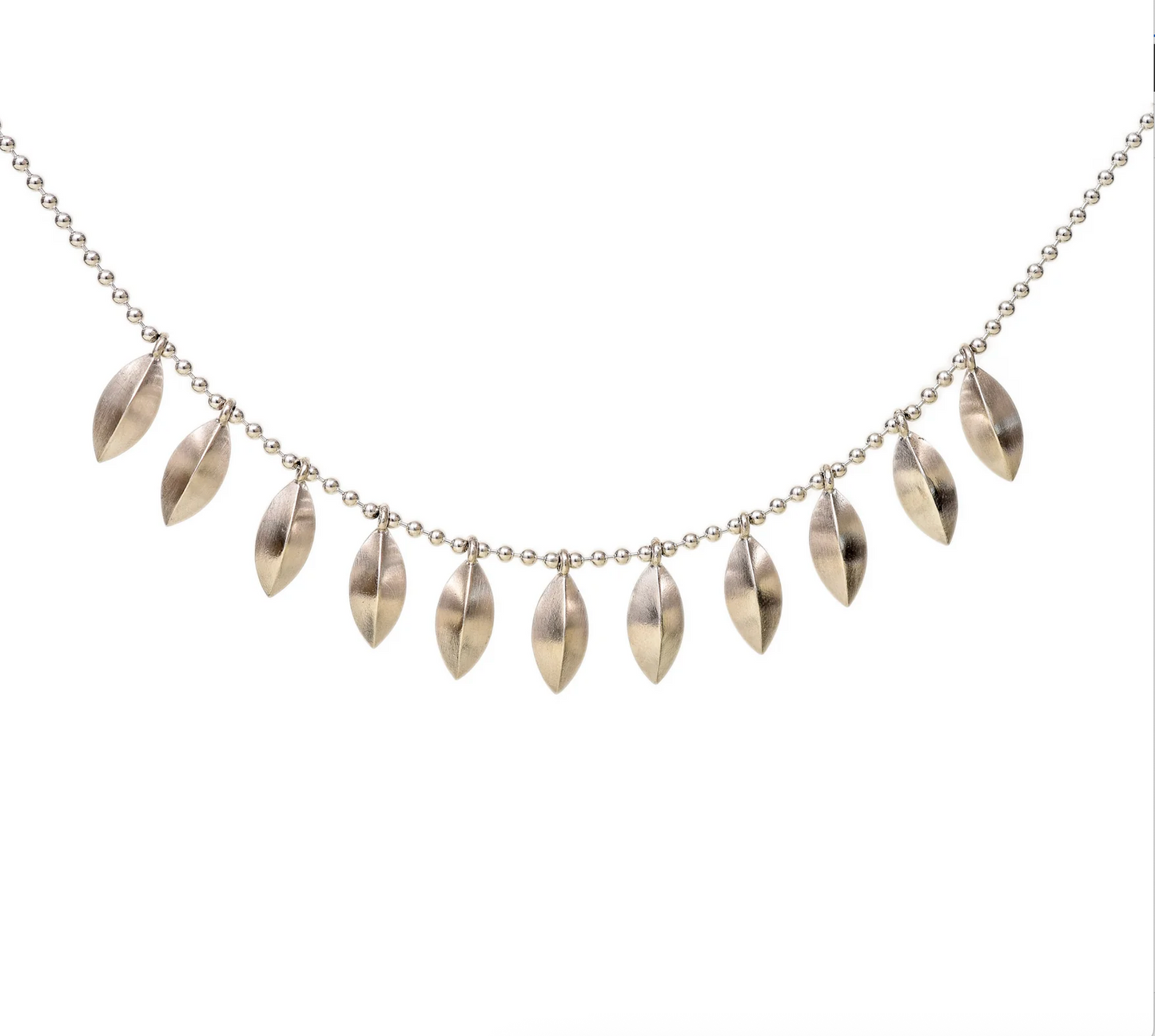 Sweet Peas Pod Bead Chain Necklace-Jewelry-Maria Samora-Sorrel Sky Gallery