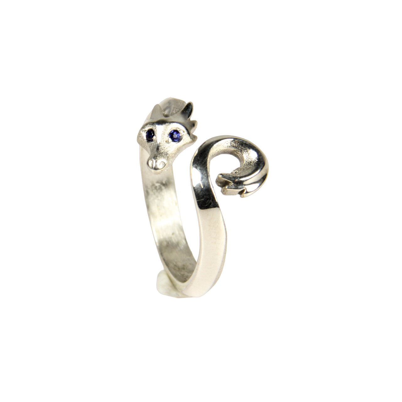 Silver with Blue Sapphire Eyes Dragonfly Ring-Jewelry-Michael Tatom-Sorrel Sky Gallery