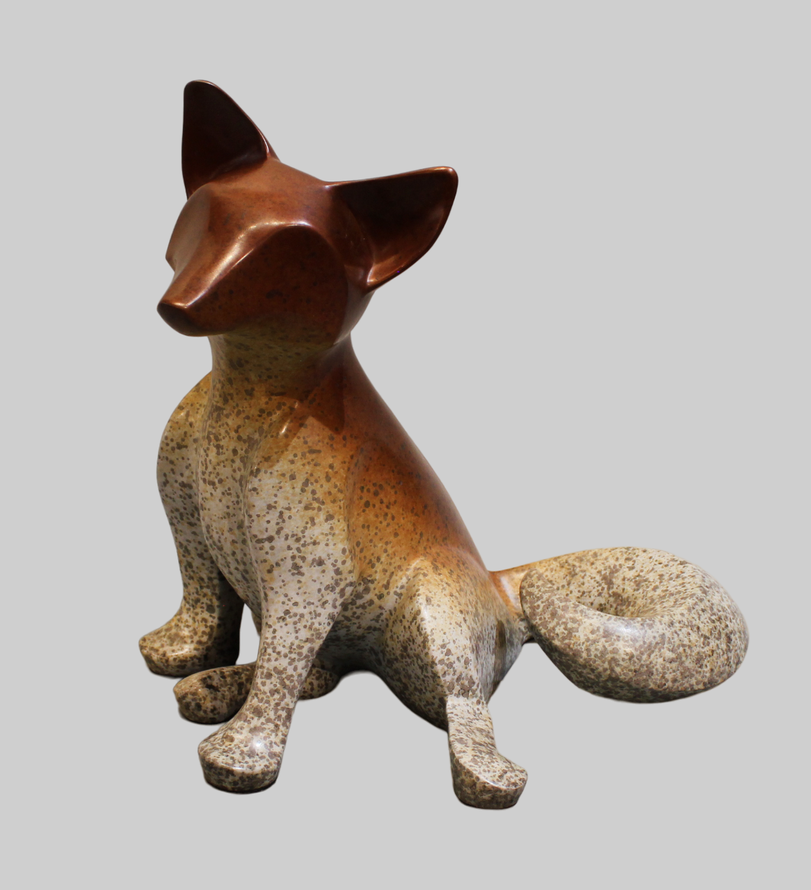 Large Sitting Fox Kit-Sculpture-Michael Tatom-Sorrel Sky Gallery