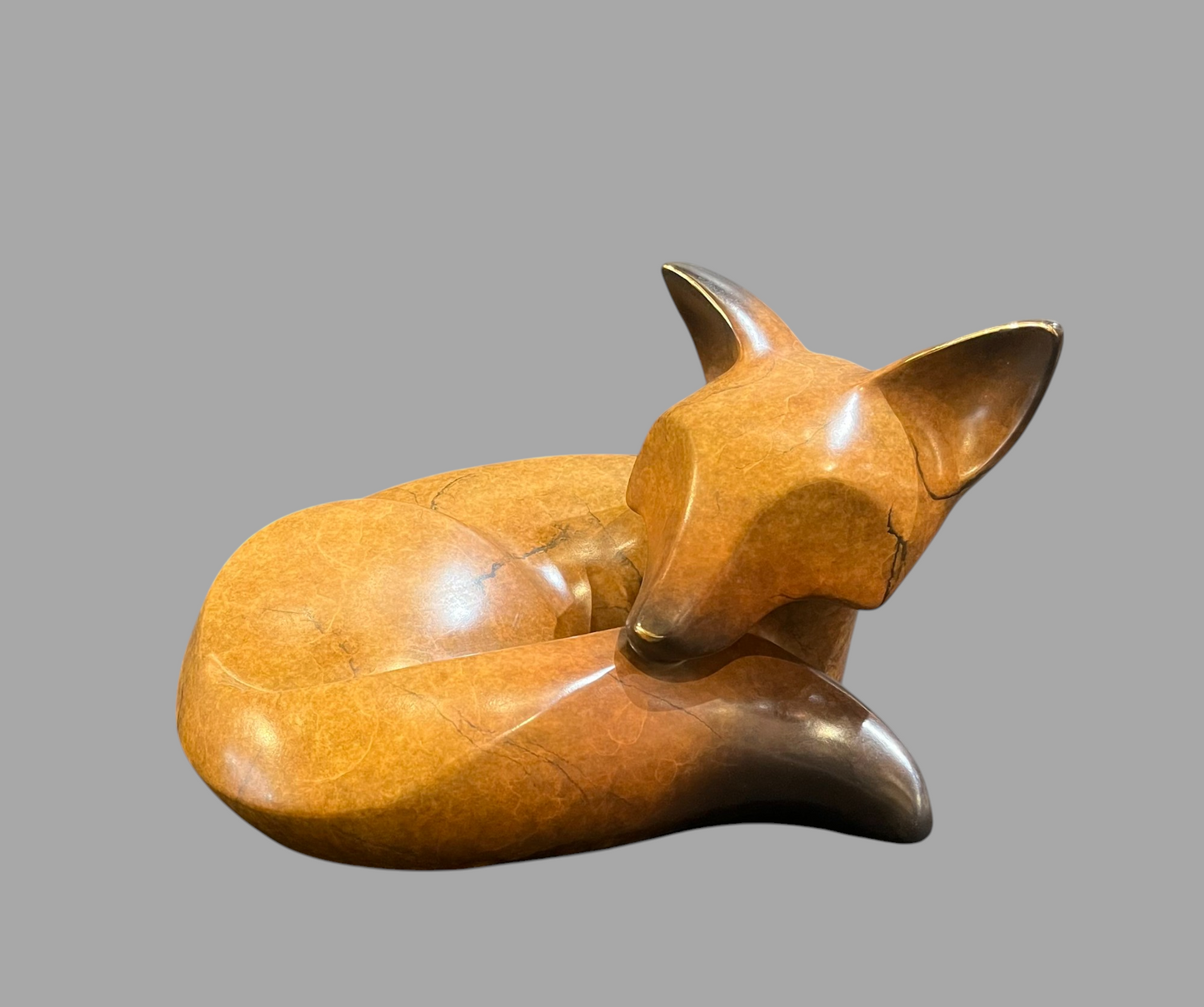 Lifesize Laying Fox Kit