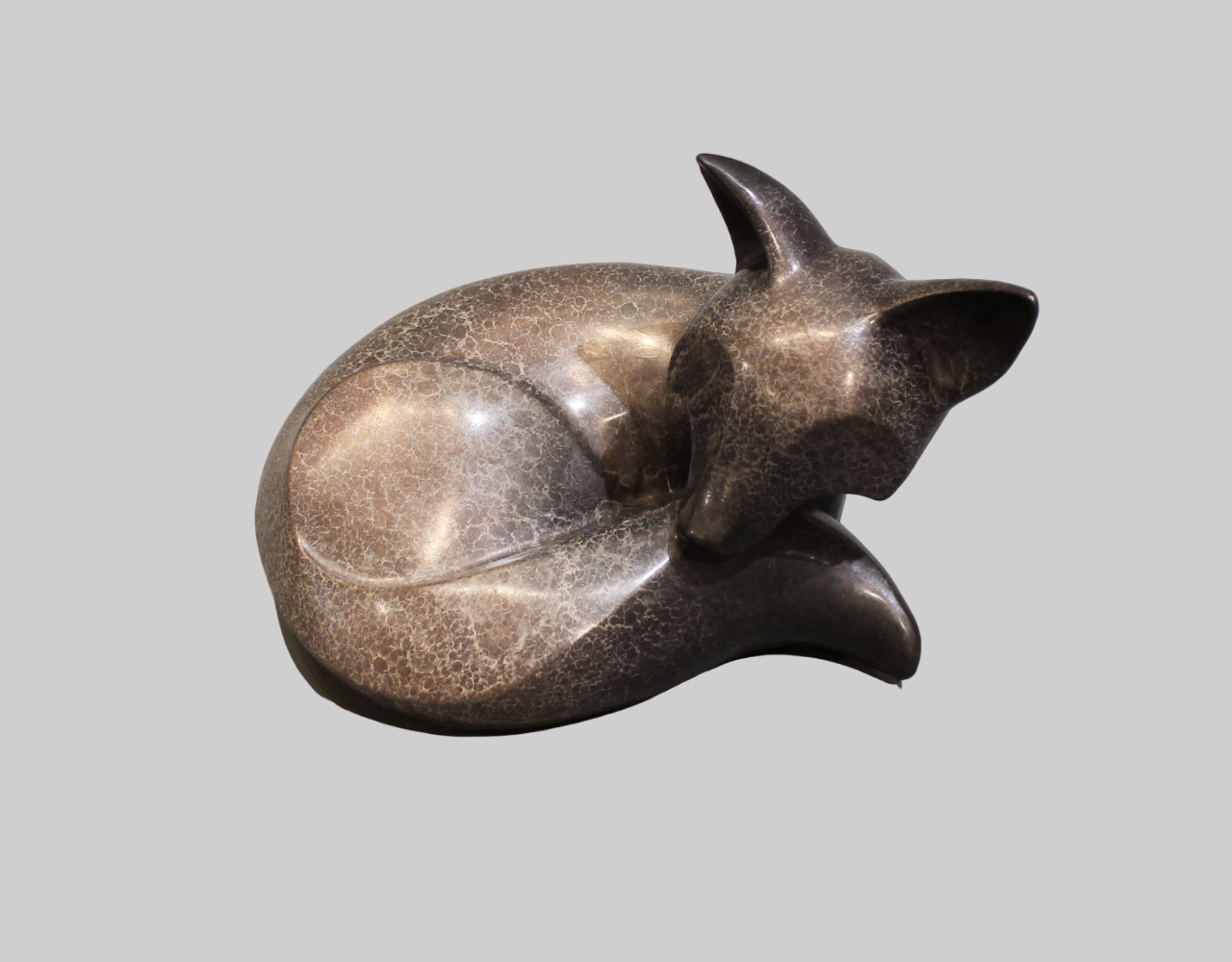 Medium Fox Kit Laying Down-Sculpture-Michael Tatom-Sorrel Sky Gallery