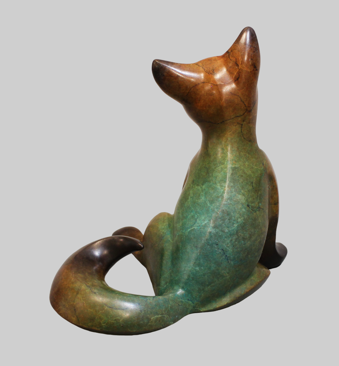 Medium Sitting Fox Kit-Sculpture-Michael Tatom-Sorrel Sky Gallery