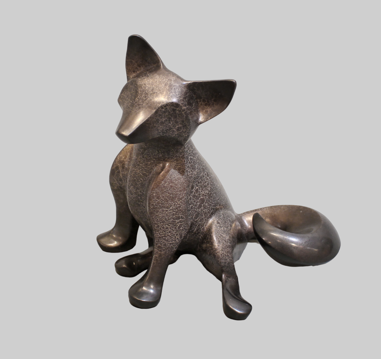 Medium Sitting Fox Kit-Sculpture-Michael Tatom-Sorrel Sky Gallery