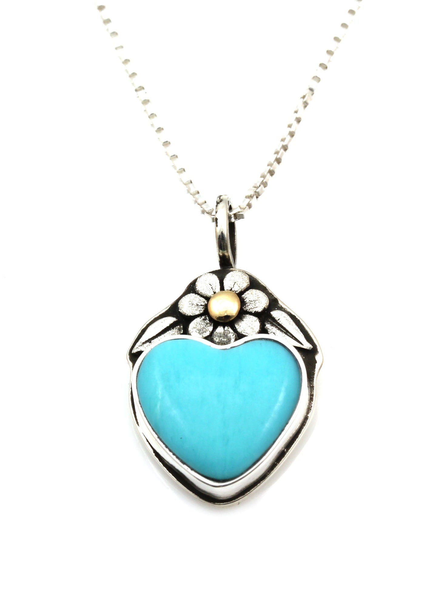 Small Turquoise Heart Pendant-Jewelry-Michelle Tapia-Sorrel Sky Gallery