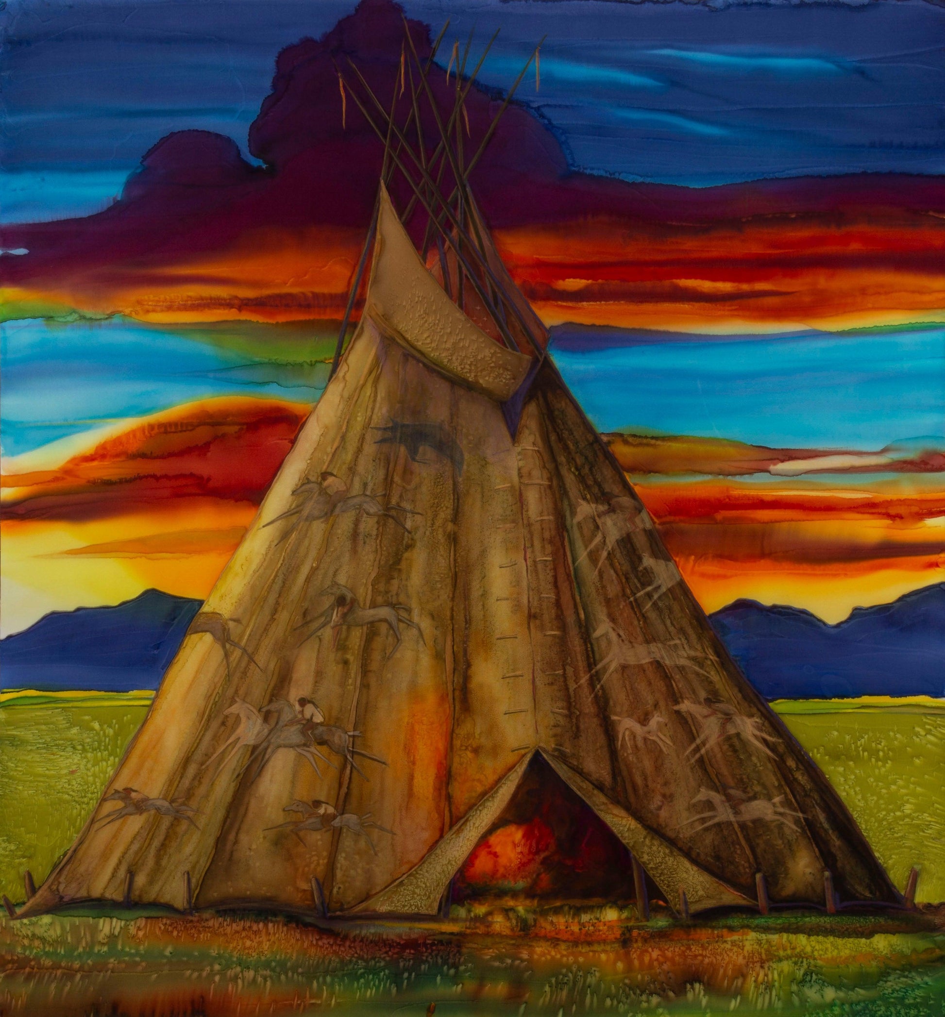 People of the Raven-Painting-Nancy Dunlop Cawdrey-Sorrel Sky Gallery