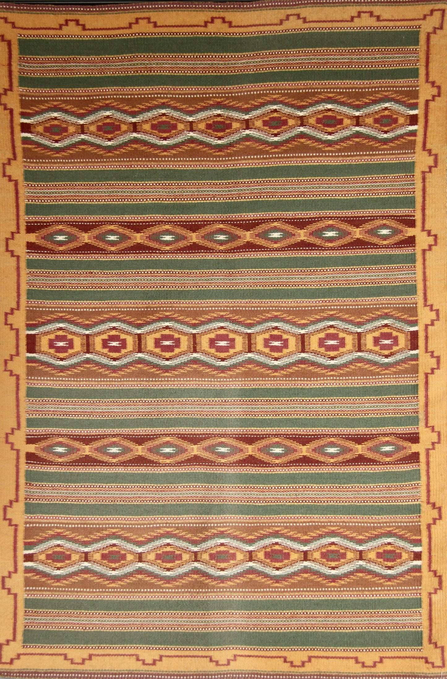 28" x 40" Wide Ruins Vegetal Dye-Weaving-Navajo Weaving-Sorrel Sky Gallery
