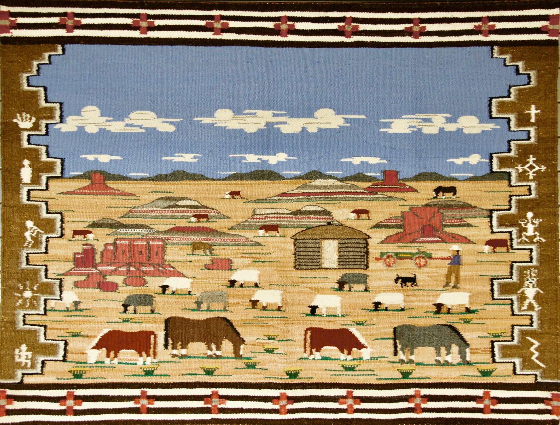 33" x 43" Pictorial-Weaving-Navajo Weaving-Sorrel Sky Gallery