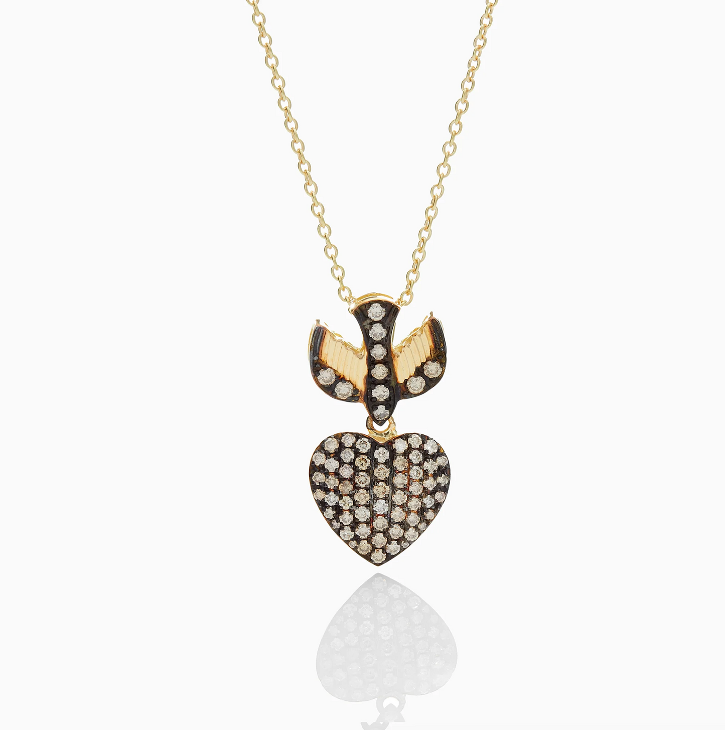 Bird Holding Heart Necklace-Jewelry-Nayla Shami-Sorrel Sky Gallery