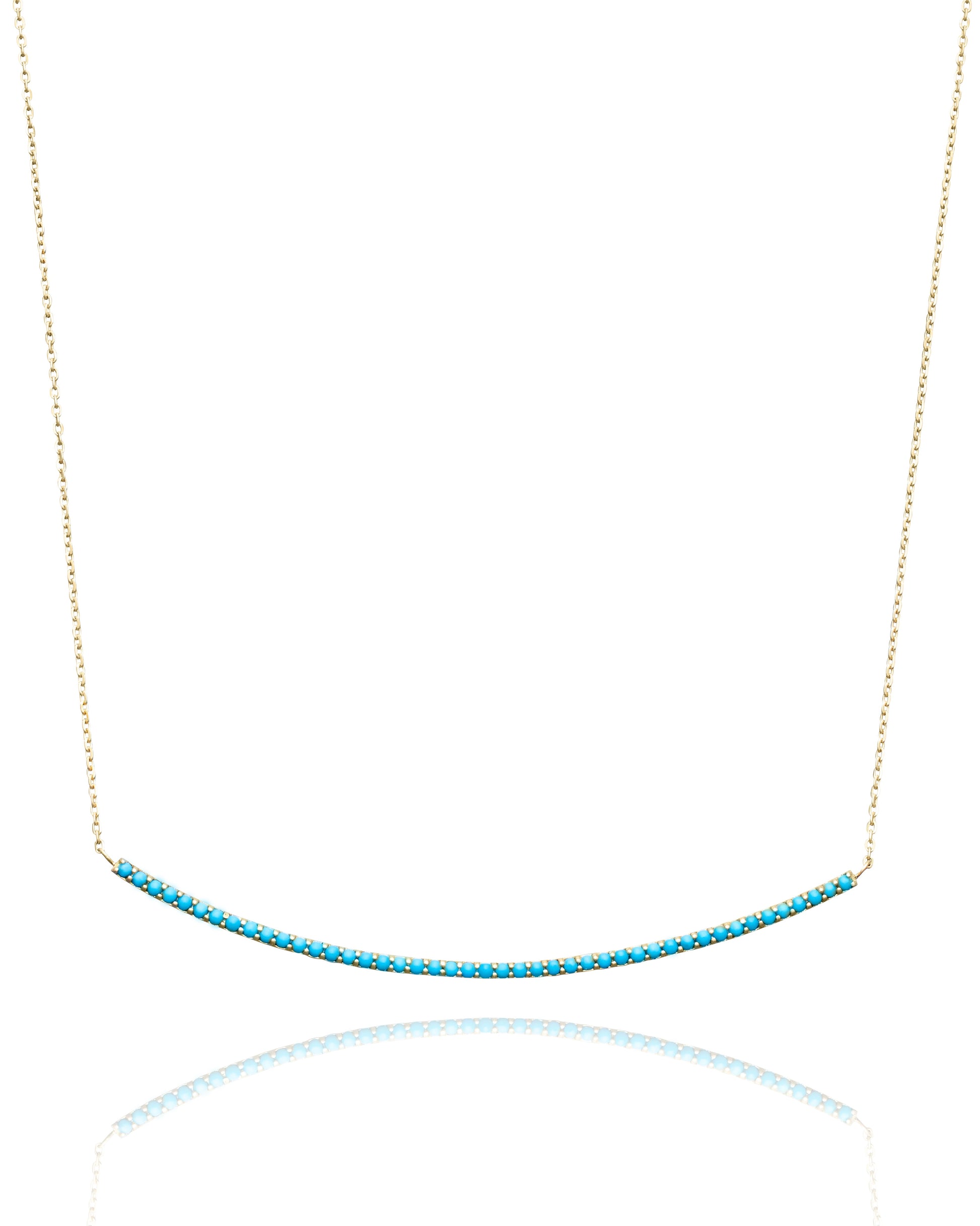 Turquoise Cabochon Arc Necklace-Jewelry-Nayla Shami-Sorrel Sky Gallery