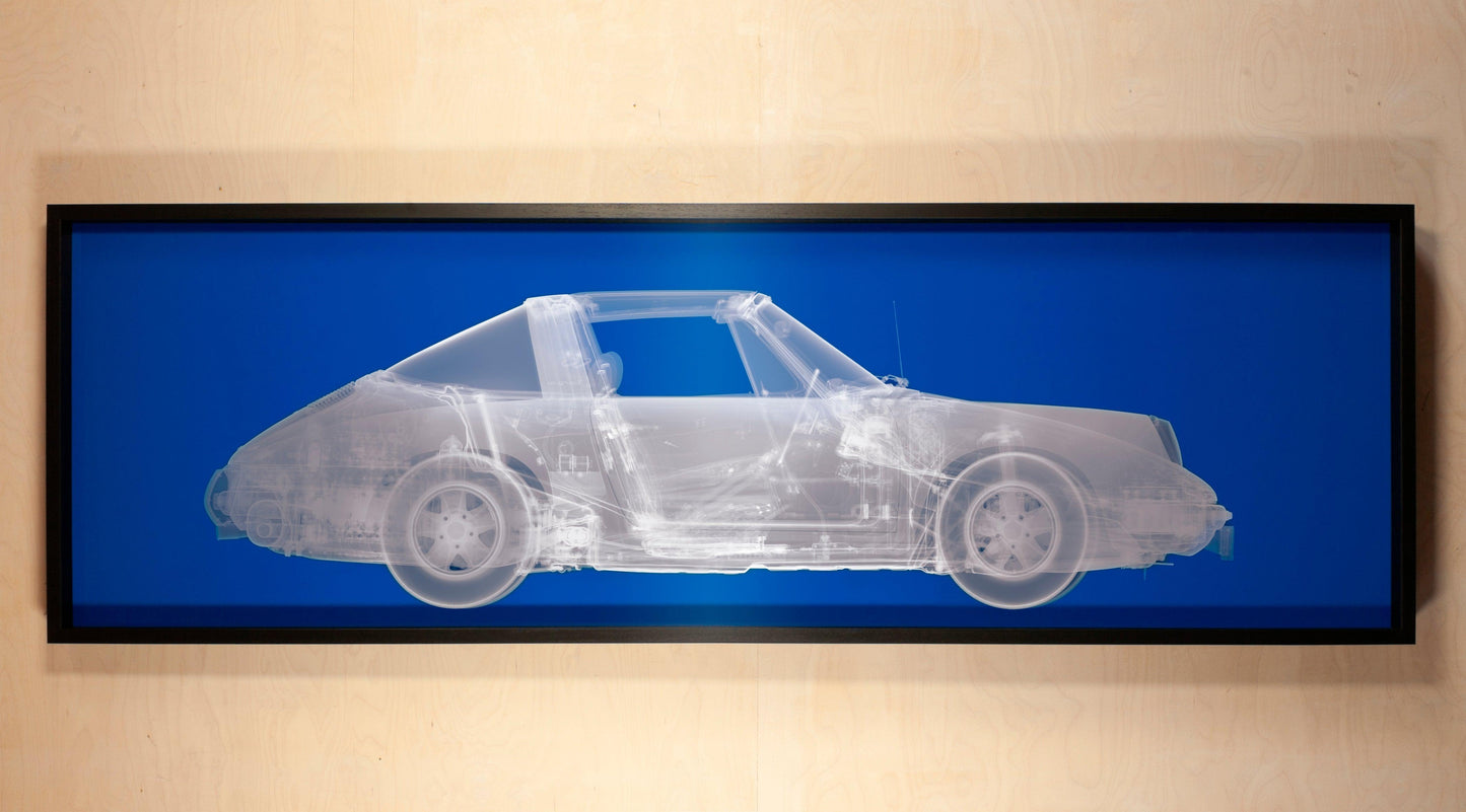 Silver Porsche 911 on Blue-Photographic Print-Nick Veasey-Sorrel Sky Gallery