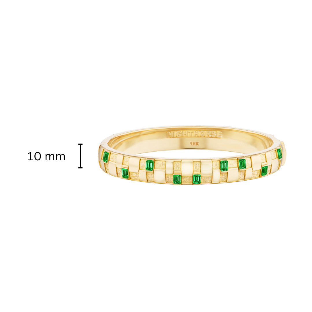 Basketweave Bangle Bracelet (Colored Stones)
