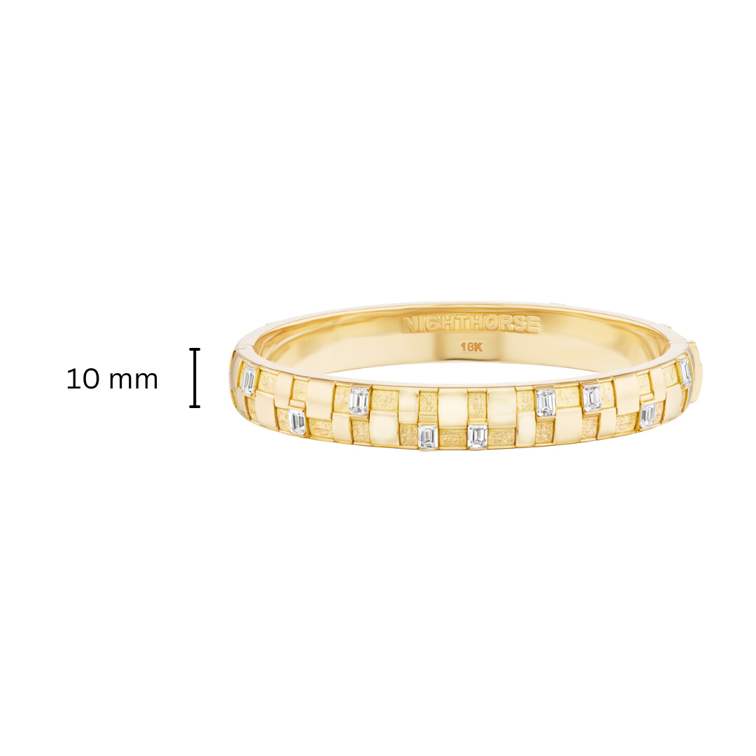 Basketweave Bangle Bracelet (Diamonds)