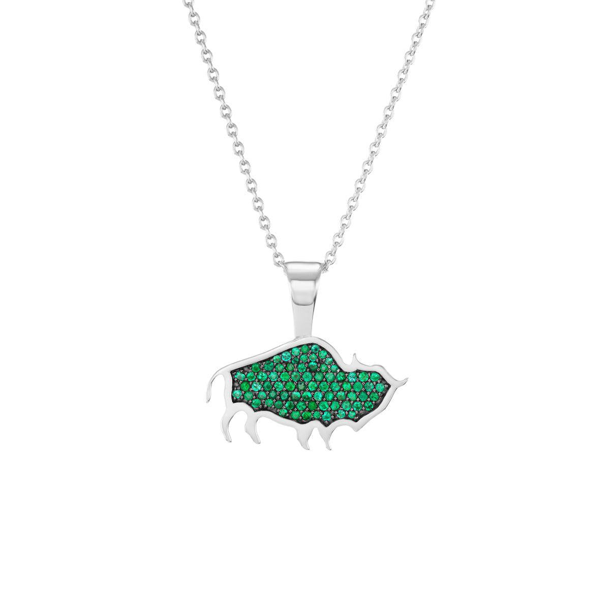 Buffalo Pendant (Colored Stones)-Jewelry-Nighthorse-Sorrel Sky Gallery