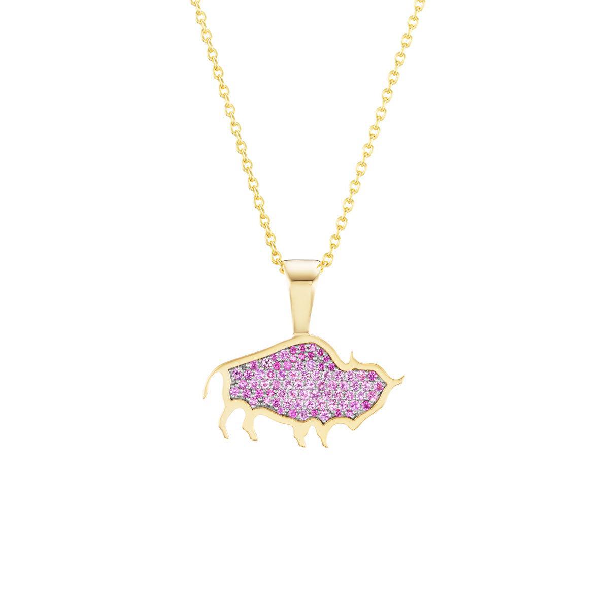 Buffalo Pendant (Colored Stones)-Jewelry-Nighthorse-Sorrel Sky Gallery