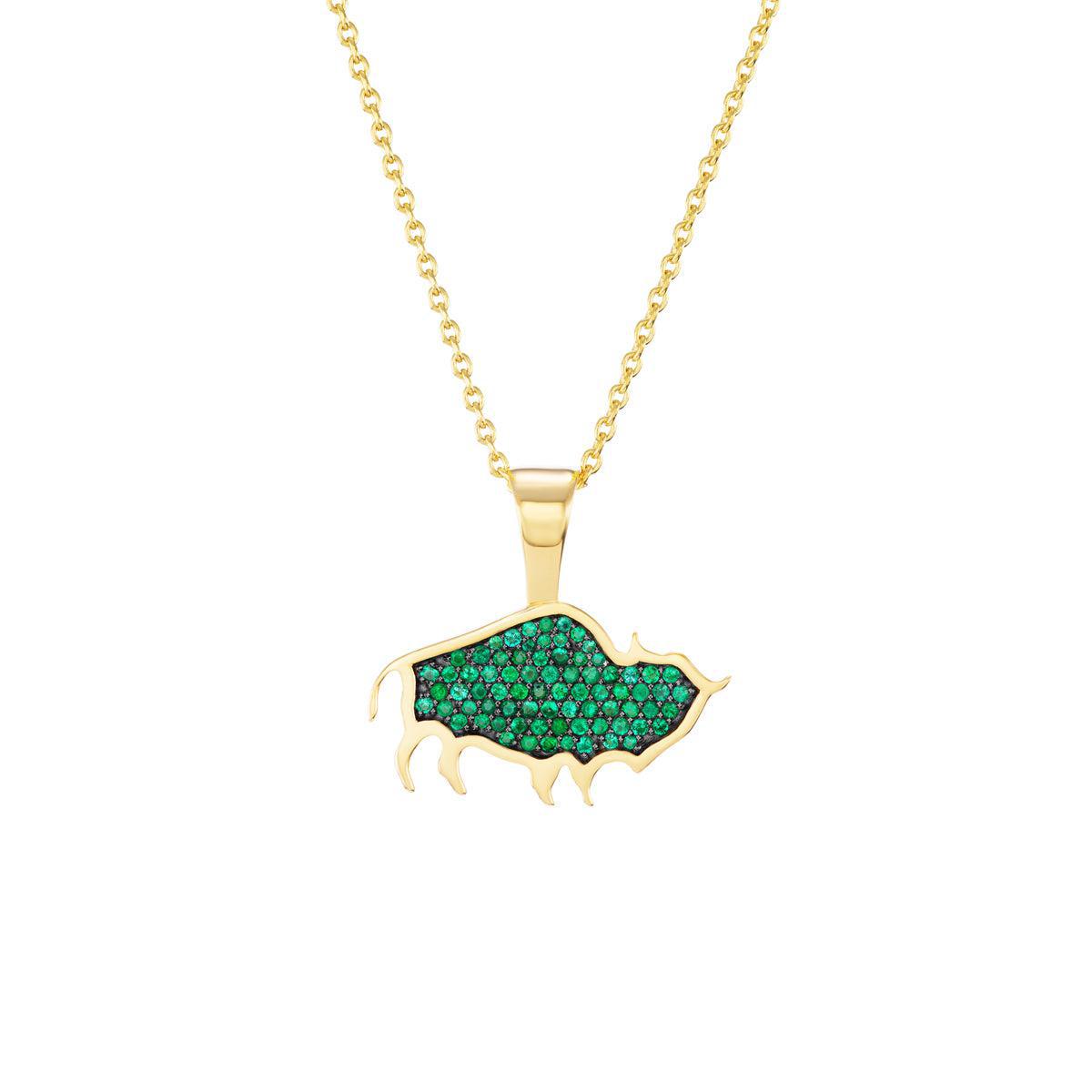 Buffalo Pendant (Colored Stones)-Jewelry-Nighthorse-Sorrel Sky Gallery