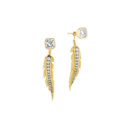 Feather Earrings (Cushion Studs)-Jewelry-Nighthorse-Sorrel Sky Gallery