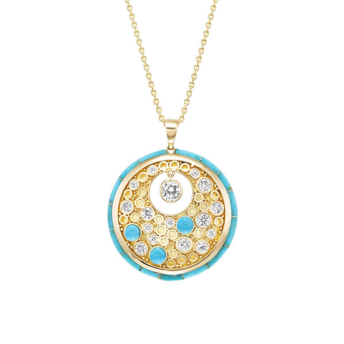 Galaxy Pendant Large (Turquoise)-Jewelry-Nighthorse-Sorrel Sky Gallery
