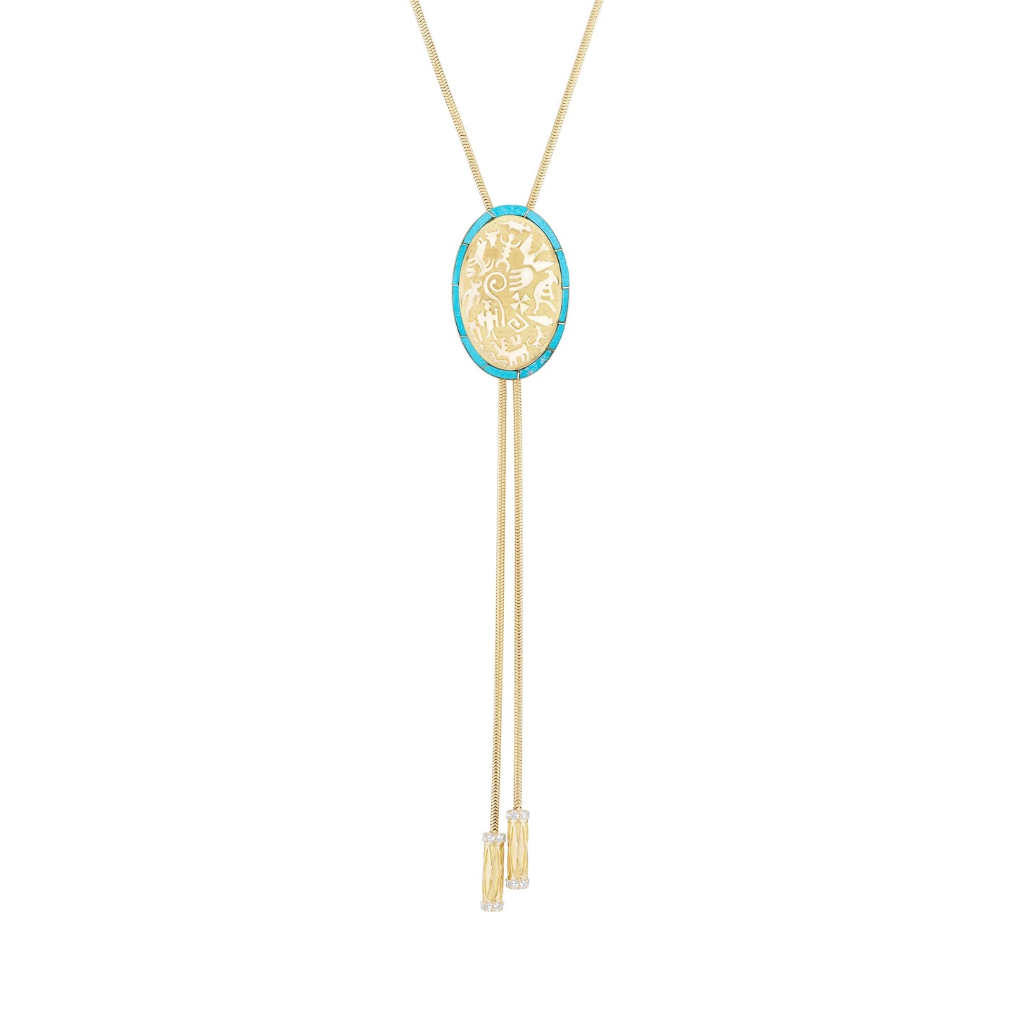 Rock Art Bolo Tie - Inlay-Jewelry-Nighthorse-Sorrel Sky Gallery