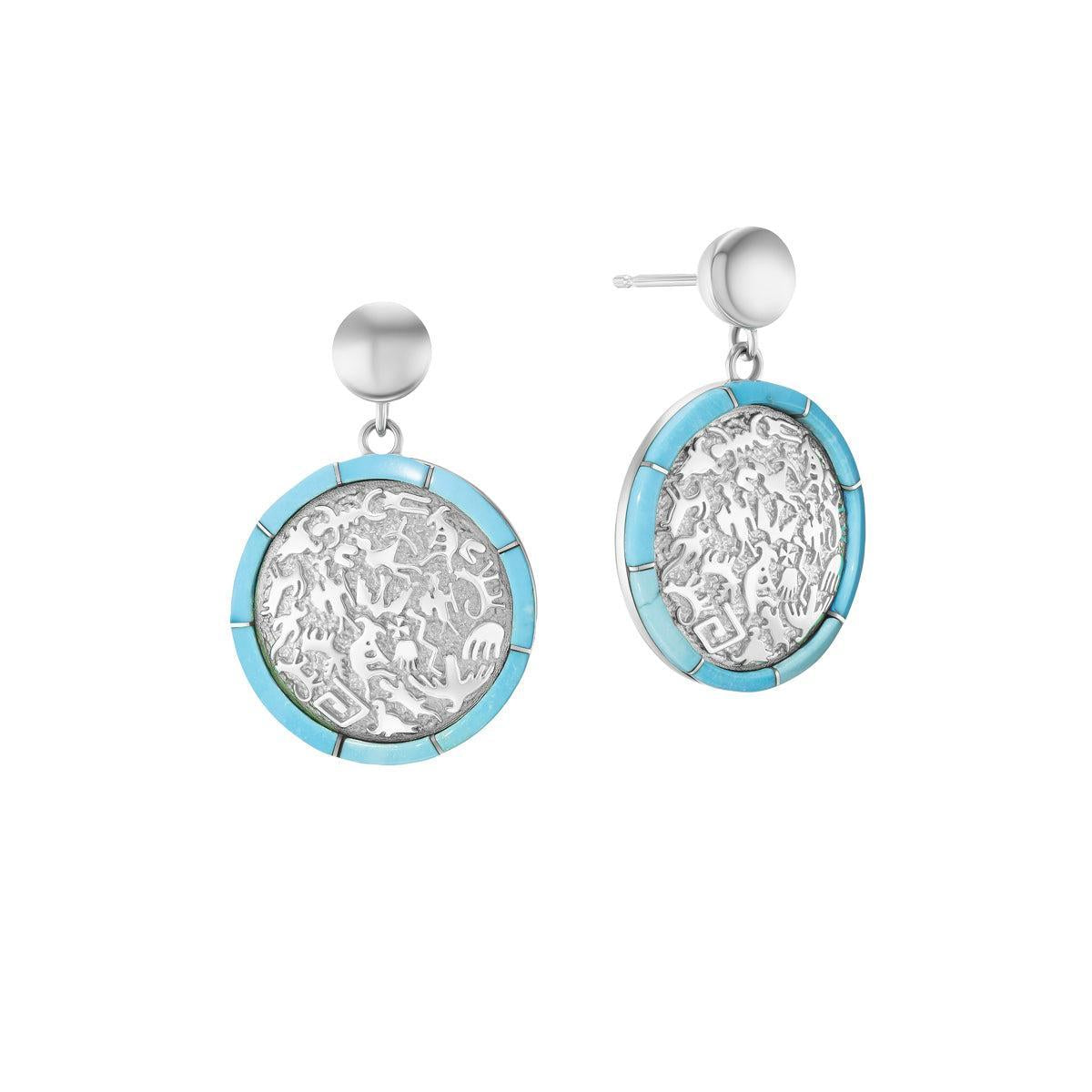 Rock Art Earrings (Inlay)-Jewelry-Nighthorse-Sorrel Sky Gallery